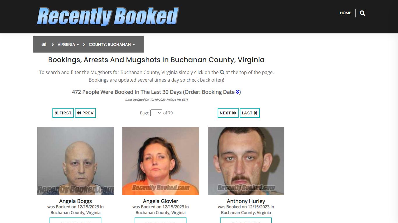 Bookings, Arrests and Mugshots in Buchanan County, Virginia